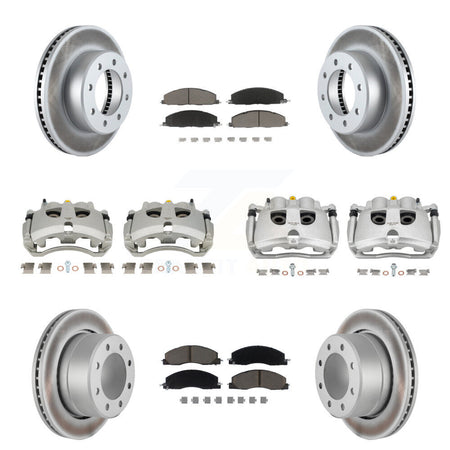 Front Rear Disc Brake Caliper Coat Rotors Ceramic Pad Kit (10Pc) For Ram 3500 2500 Dodge KCG-101118C