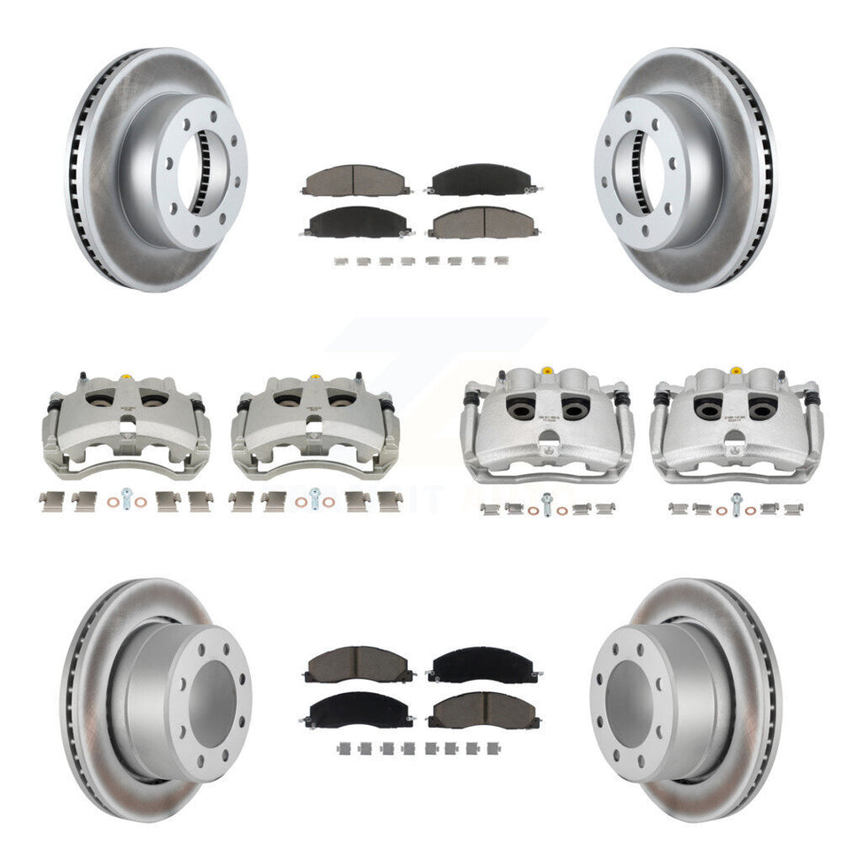 Front Rear Disc Brake Caliper Coat Rotors Ceramic Pad Kit (10Pc) For Ram 3500 2500 Dodge KCG-101118C