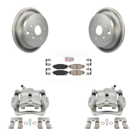 Rear Disc Brake Caliper Coated Rotors And Ceramic Pads Kit For Subaru WRX KCG-101120N