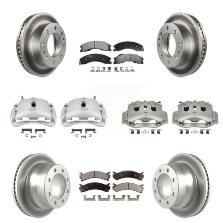 Front Rear Brake Caliper Coat Rotors & Ceramic Pad Kit (10Pc) For Chevrolet Express 4500 KCG-101123T