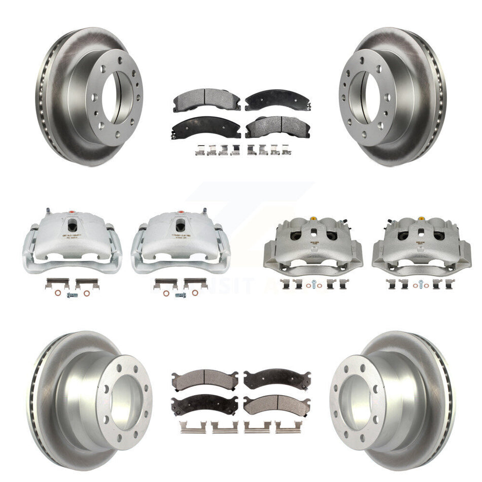 Front Rear Brake Caliper Coat Rotors & Ceramic Pad Kit (10Pc) For Chevrolet Express 4500 KCG-101123T