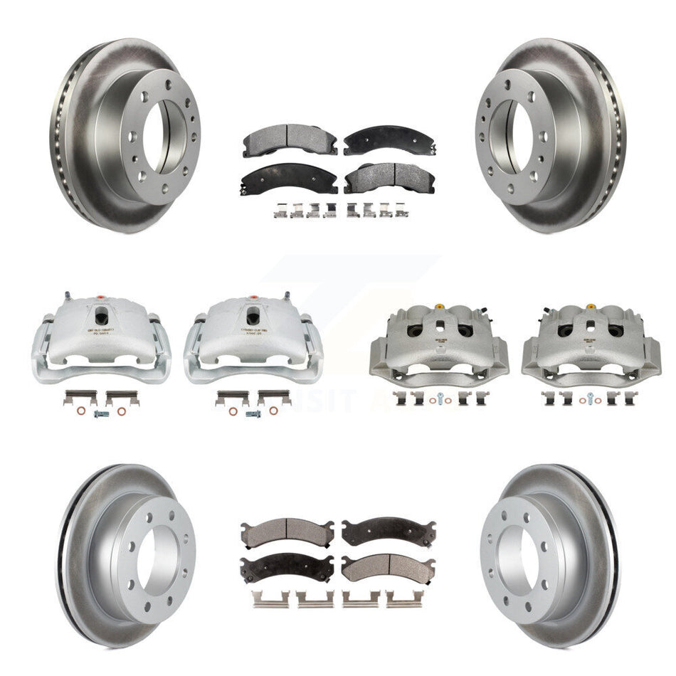 Front Rear Brake Caliper Coat Rotors & Ceramic Pad Kit (10Pc) For Chevrolet Express 4500 KCG-101124T