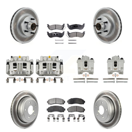 Front Rear Brake Caliper Coat Rotor And Semi-Metallic Pad Kit (10Pc) For Ford Ranger RWD KCG-101125P