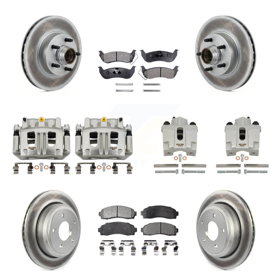 Front Rear Brake Caliper Coat Rotor And Semi-Metallic Pad Kit (10Pc) For Ford Ranger RWD KCG-101125P