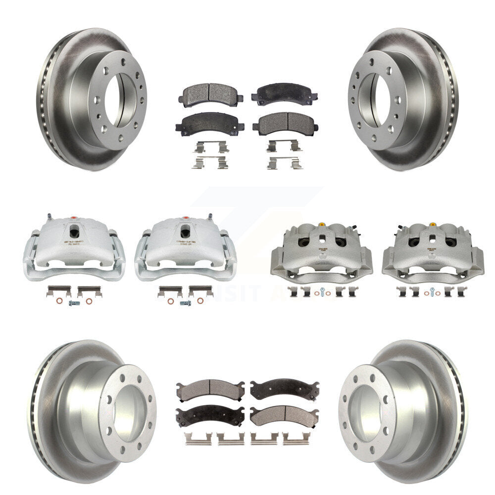 Front Rear Brake Caliper Coat Rotors & Ceramic Pad Kit (10Pc) For Chevrolet Express 4500 KCG-101125T