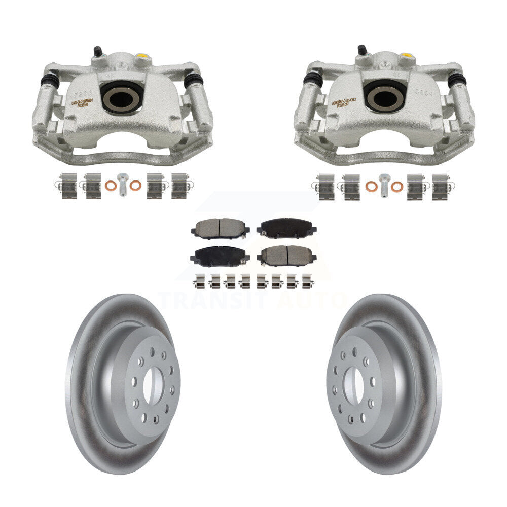 Rear Disc Brake Caliper Coat Rotor & Ceramic Pad Kit For 2018-2020 Jeep Wrangler Rubicon KCG-101127C