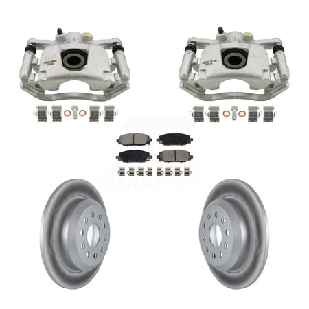 Rear Disc Brake Caliper Coat Rotor & Ceramic Pad Kit For 2018-2020 Jeep Wrangler Rubicon KCG-101127C