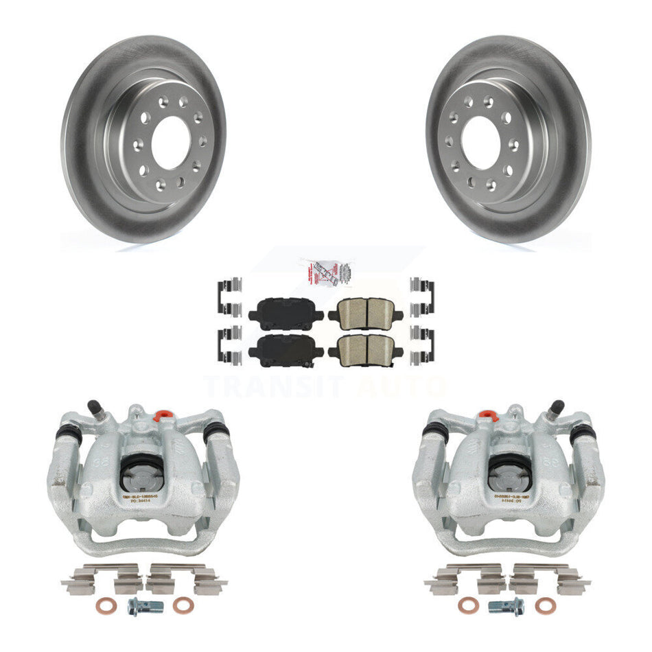 Rear Disc Brake Caliper Coated Rotors And Ceramic Pads Kit For 2017-2018 Buick LaCrosse KCG-101127N
