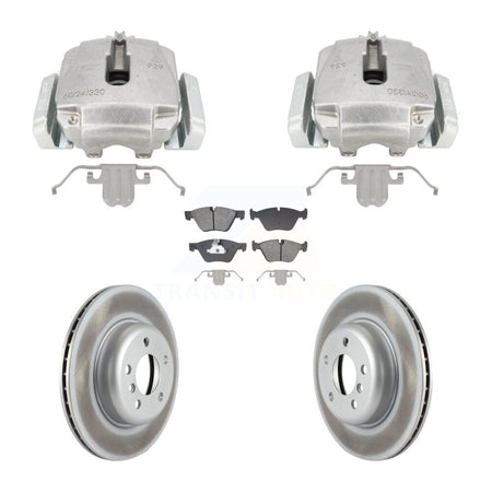 Front Disc Brake Caliper Coated Rotors And Semi-Metallic Pads Kit For BMW 528i xDrive KCG-101127S