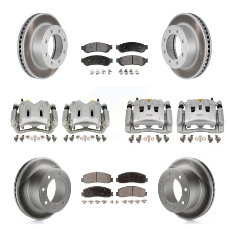 Front Rear Brake Caliper Coat Rotor Ceramic Pad Kit (10Pc) For Ford F-250 Super Duty 4WD KCG-101127T