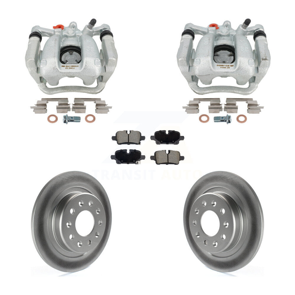 Rear Brake Caliper Coat Rotor & Ceramic Pad Kit For Chevrolet Equinox GMC Terrain Malibu KCG-101128C