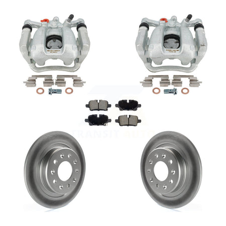 Rear Brake Caliper Coat Rotor & Ceramic Pad Kit For Chevrolet Equinox GMC Terrain Malibu KCG-101128C