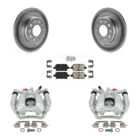 Rear Disc Brake Caliper Coated Rotors And Ceramic Pads Kit For Chevrolet Equinox GMC Terrain KCG-101128N by Transit Auto