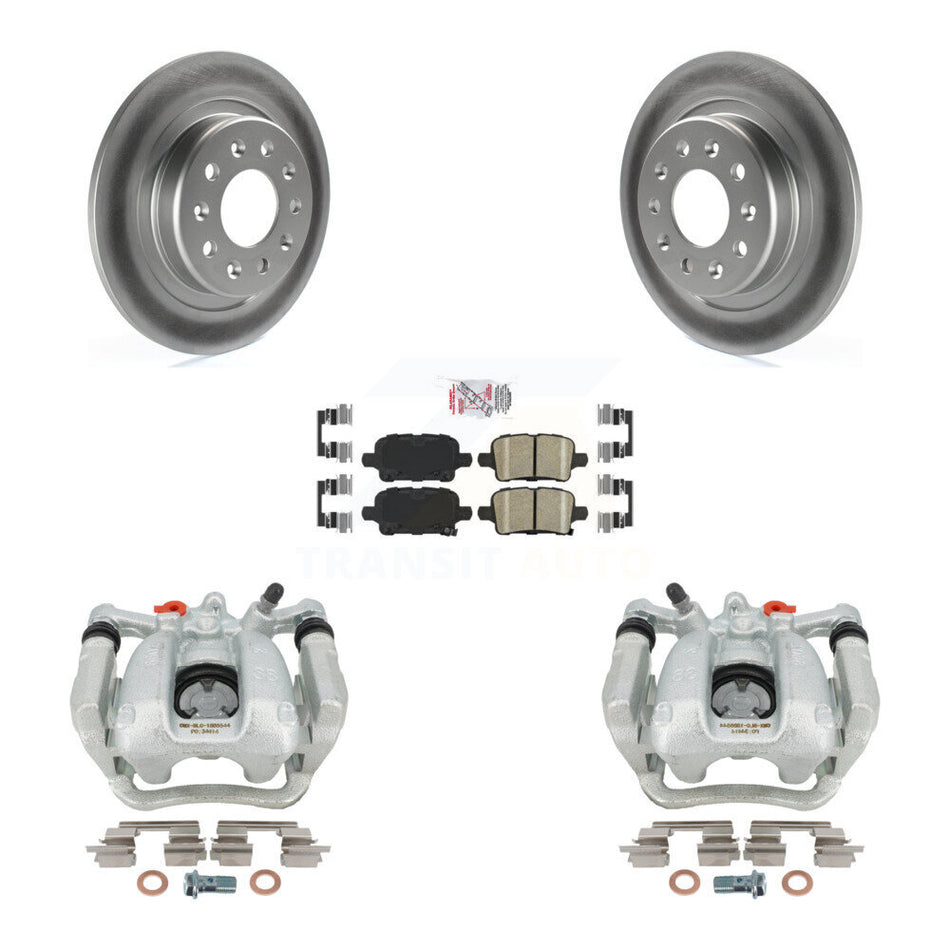 Rear Disc Brake Caliper Coated Rotors And Ceramic Pads Kit For Chevrolet Equinox GMC Terrain KCG-101128N by Transit Auto