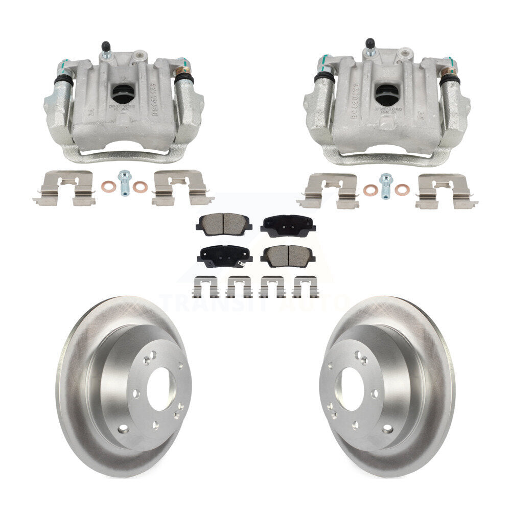 Rear Brake Caliper Coat Rotors Ceramic Pad Kit For Hyundai Santa Fe Sport Kia Sorento XL KCG-101129C