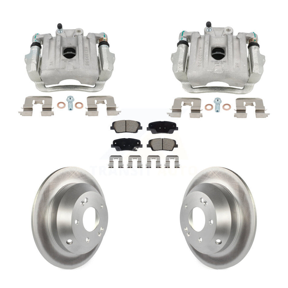 Rear Brake Caliper Coat Rotors Ceramic Pad Kit For Hyundai Santa Fe Sport Kia Sorento XL KCG-101129C