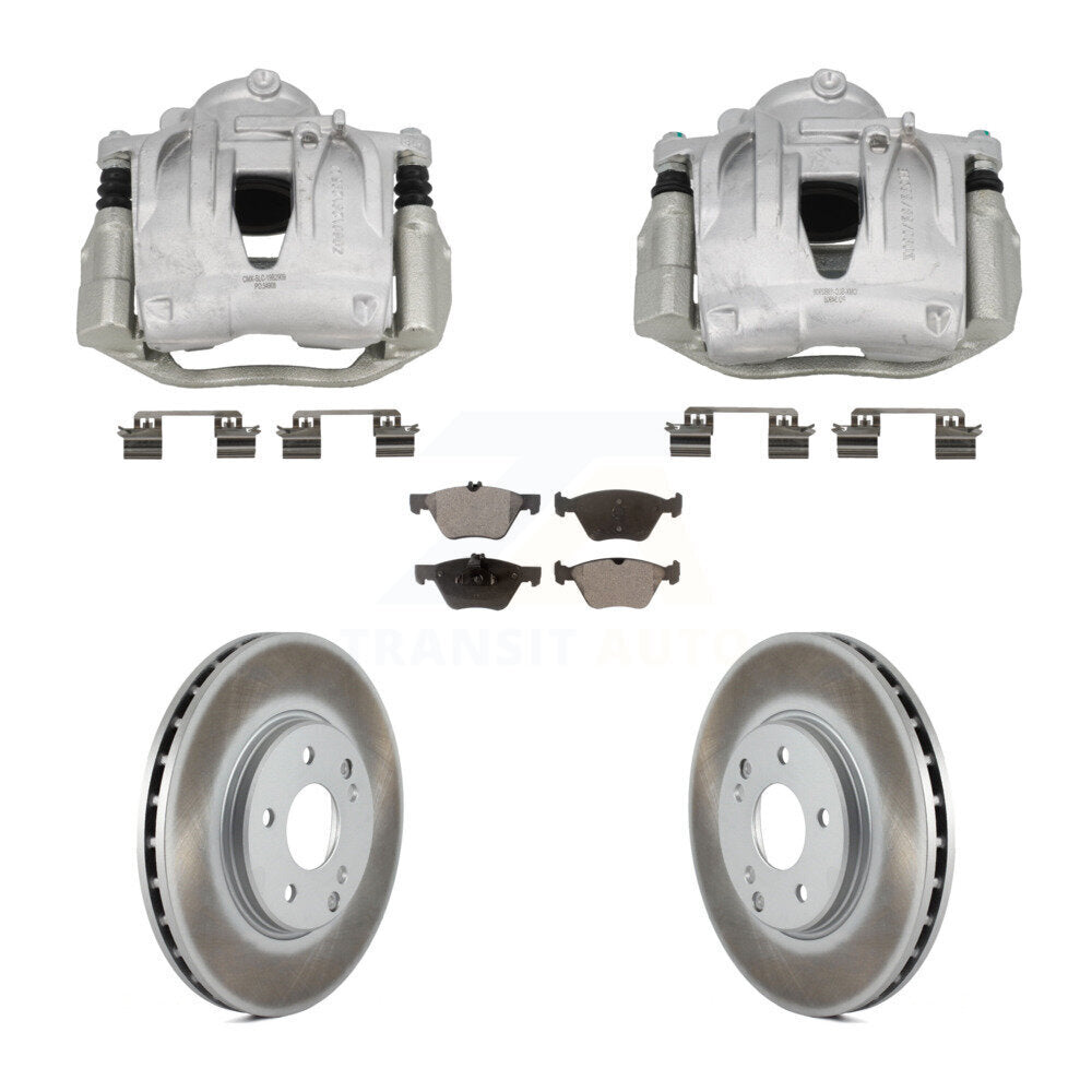 Front Disc Brake Caliper Coated Rotors And Semi-Metallic Pads Kit For Mercedes-Benz E320 KCG-101129P