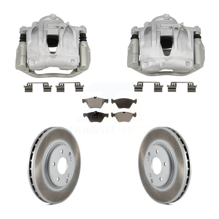 Front Disc Brake Caliper Coated Rotors And Semi-Metallic Pads Kit For Mercedes-Benz E320 KCG-101129P