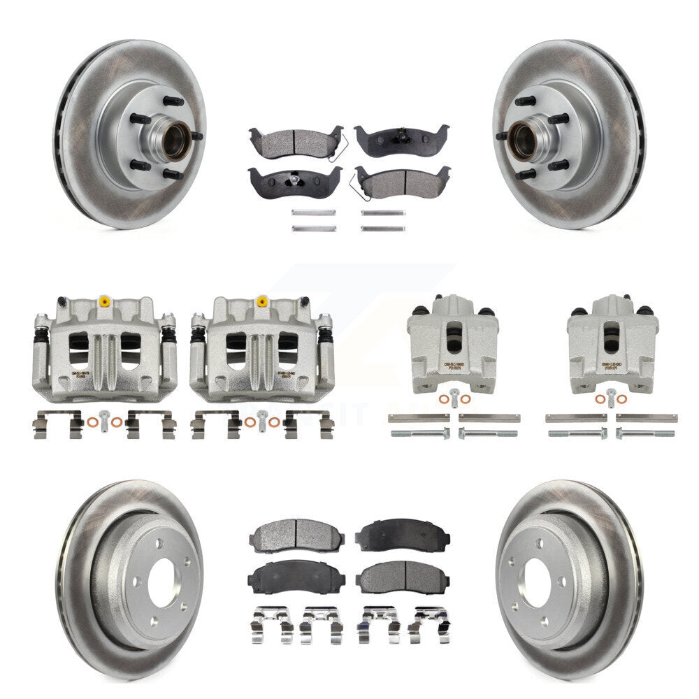 Front Rear Brake Caliper Coat Rotor Ceramic Pad Kit (10Pc) For 2010-2011 Ford Ranger RWD KCG-101129T