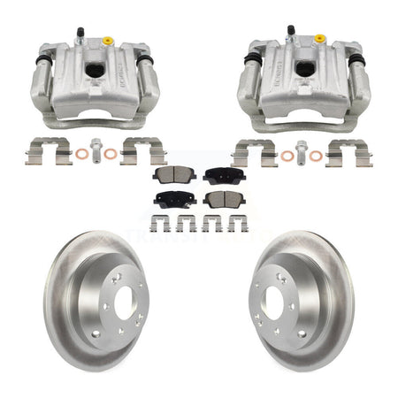 Rear Disc Brake Caliper Coat Rotors And Ceramic Pad Kit For Hyundai Santa Fe Kia Sorento KCG-101130C