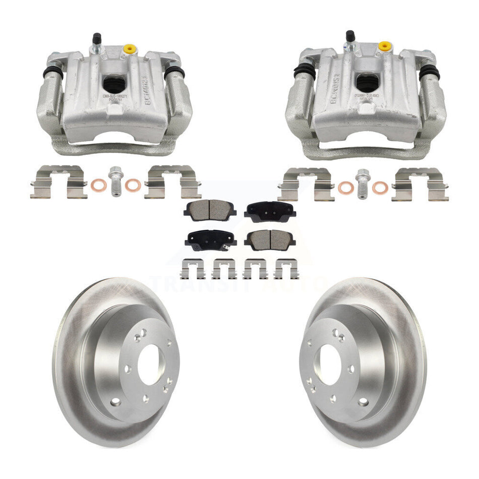 Rear Disc Brake Caliper Coat Rotors And Ceramic Pad Kit For Hyundai Santa Fe Kia Sorento KCG-101130C