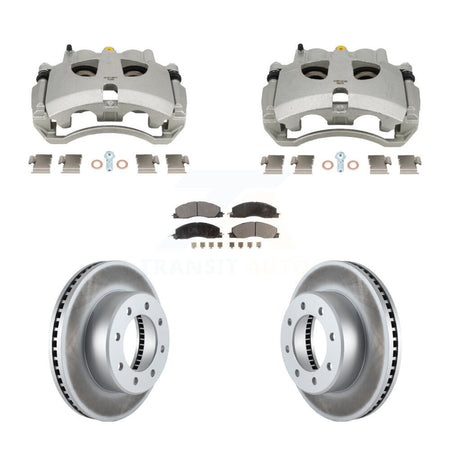 Front Disc Brake Caliper Coated Rotors And Semi-Metallic Pad Kit For Ram 3500 2500 Dodge KCG-101130P