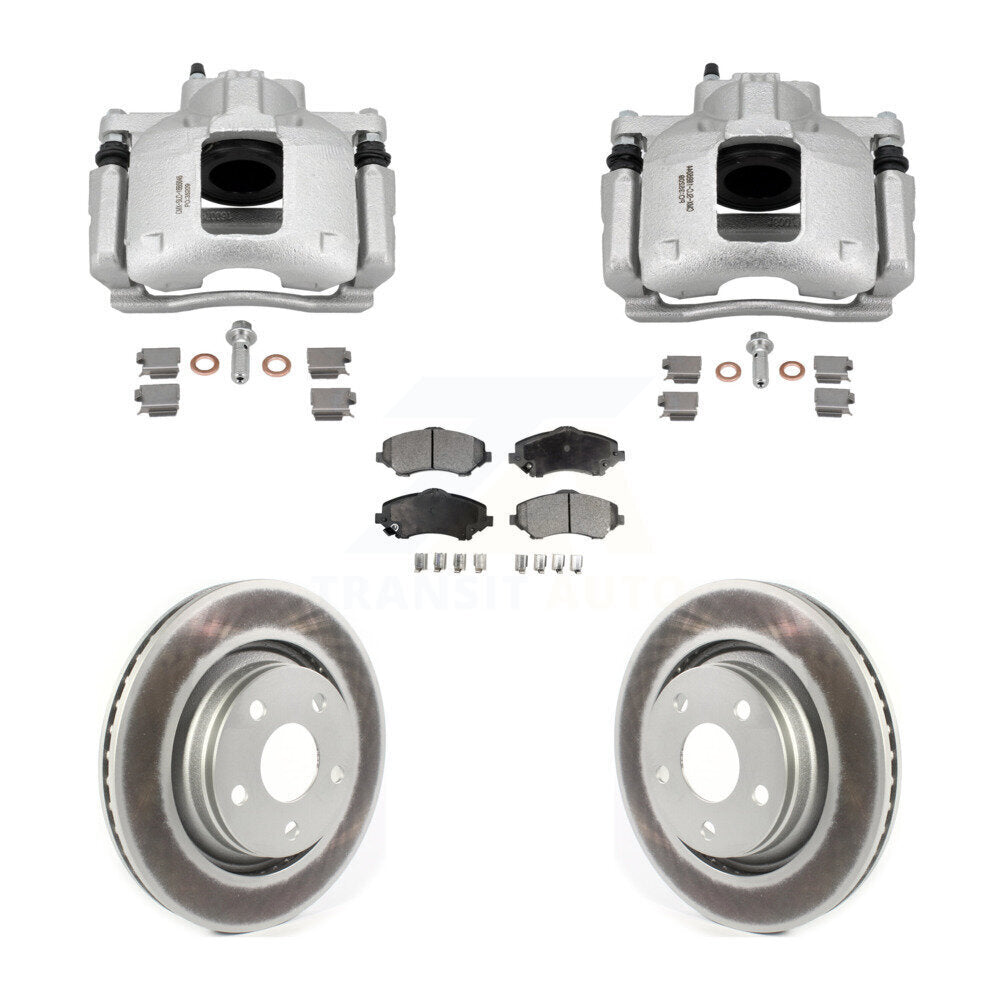 Front Disc Brake Caliper Coated Rotors And Semi-Metallic Pads Kit For Jeep Wrangler KCG-101131P