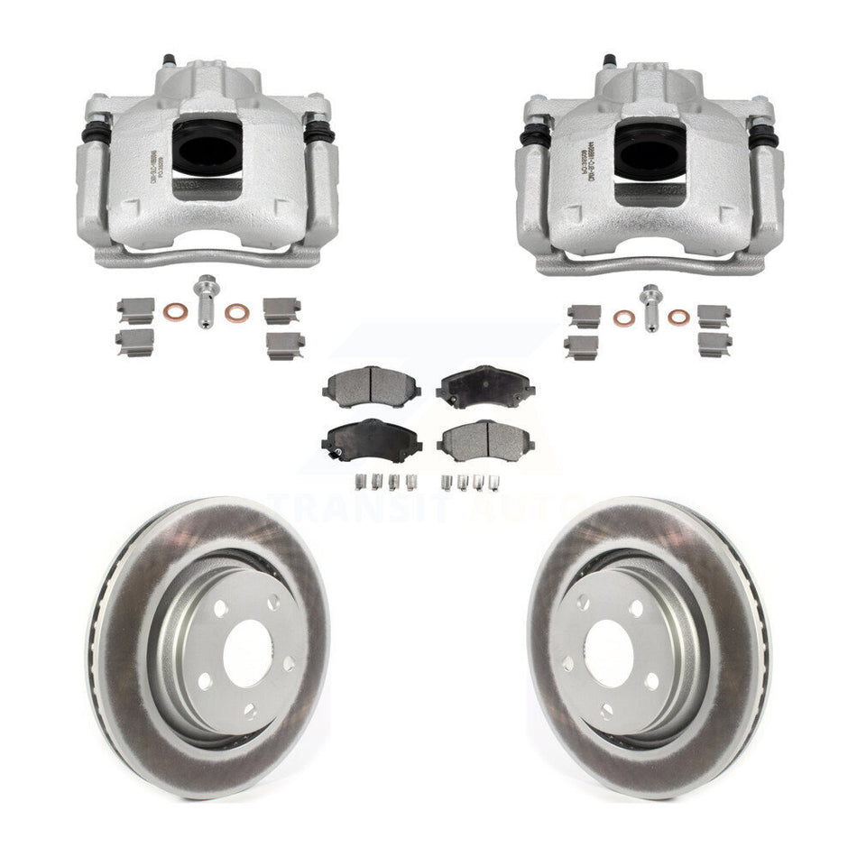 Front Disc Brake Caliper Coated Rotors And Semi-Metallic Pads Kit For Jeep Wrangler KCG-101131P