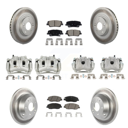 Front Rear Brake Caliper Coat Rotors Ceramic Pad Kit (10Pc) For Hyundai Santa Fe XL 3.3L KCG-101133C