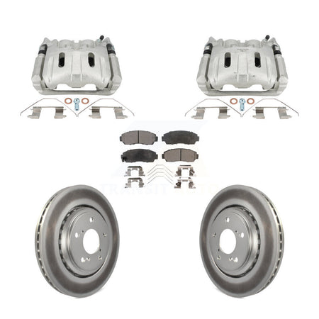 Front Disc Brake Caliper Coated Rotors And Ceramic Pads Kit For 2015-2017 Honda Odyssey KCG-101133T