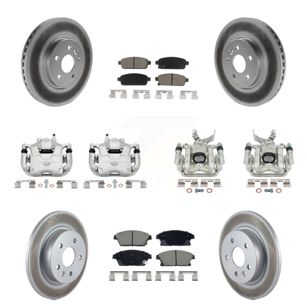 Front Rear Disc Brake Caliper Coat Rotor Ceramic Pad Kit (10Pc) For Chevrolet Trax Buick KCG-101135C