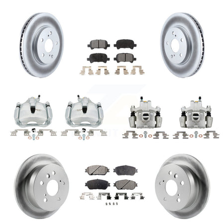 Front Rear Disc Brake Caliper Coat Rotors Semi-Metallic Pad Kit (10Pc) For Toyota Solara KCG-101135P