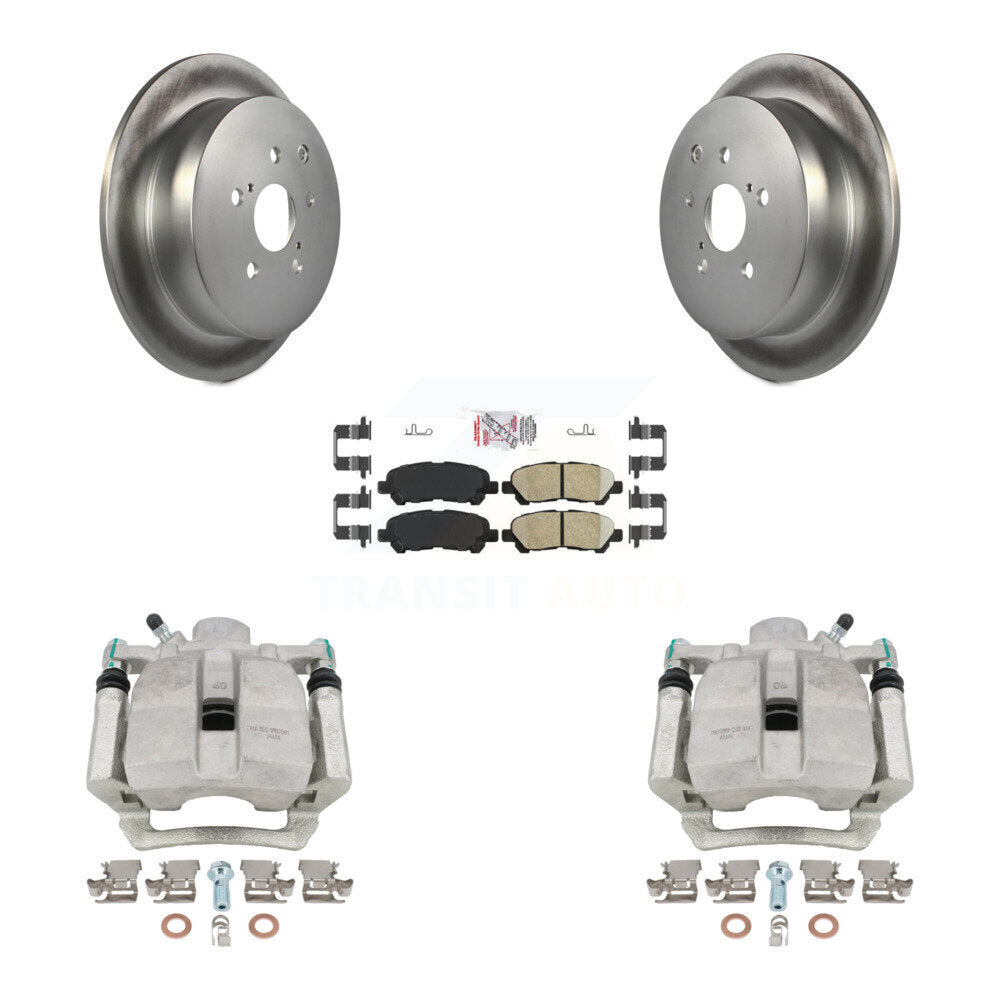 Rear Disc Brake Caliper Coated Rotors And Ceramic Pads Kit For 2014 Toyota Highlander Hybrid Limited with FULL HYBRID EV-GAS (FHEV) engine KCG-101136N by Transit Auto