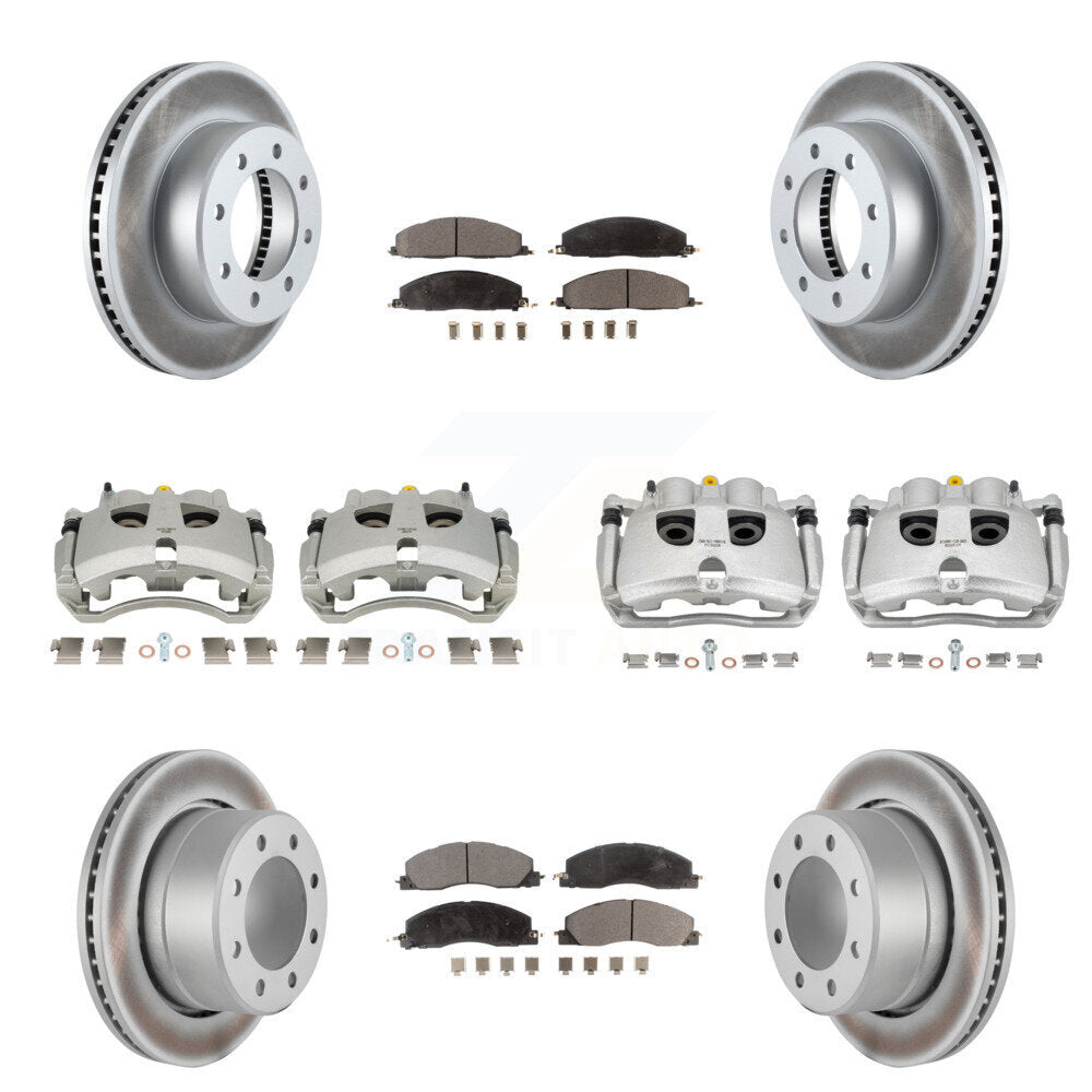 Front Rear Brake Caliper Coat Rotor Semi-Metallic Pad Kit (10Pc) For Ram 3500 2500 Dodge KCG-101136P