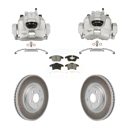 Front Disc Brake Caliper Coated Rotors And Semi-Metallic Pads Kit For Lincoln MKZ KCG-101136S