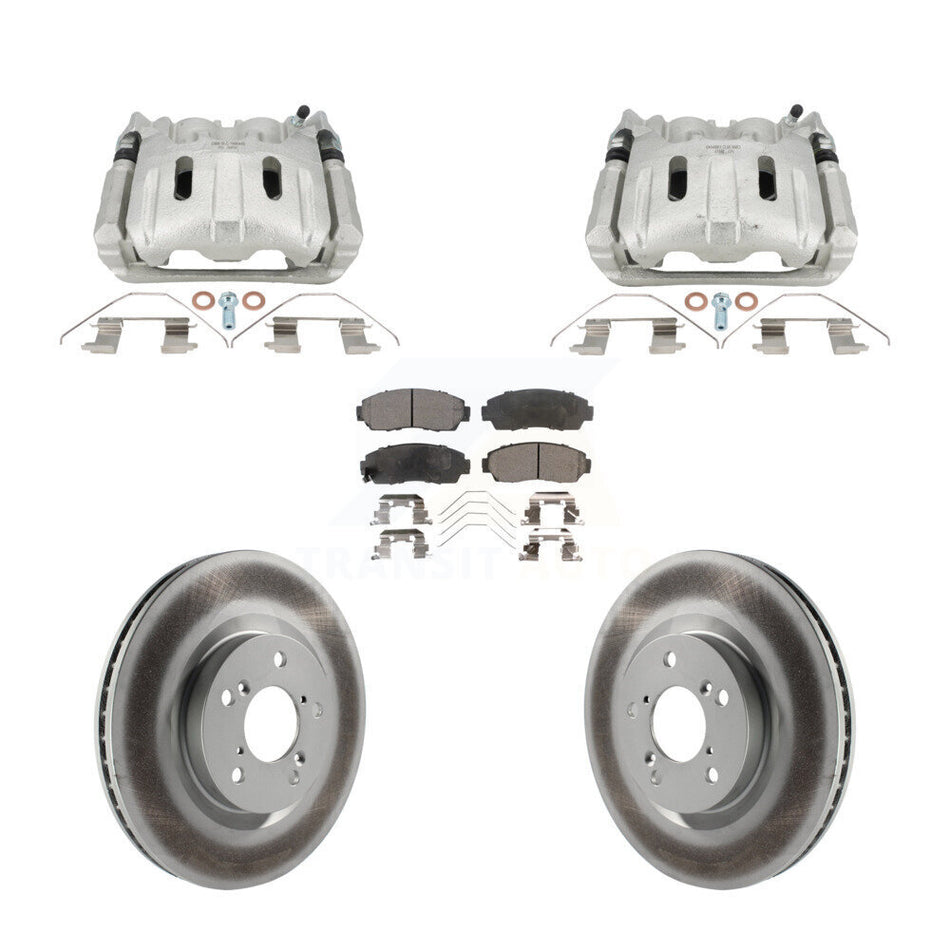 Front Disc Brake Caliper Coated Rotors And Ceramic Pads Kit For 2011-2014 Honda Odyssey KCG-101137T