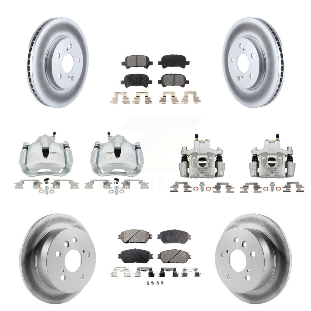 Front Rear Disc Brake Caliper Coat Rotor Ceramic Pad Kit (10Pc) For Toyota Solara Avalon KCG-101139T