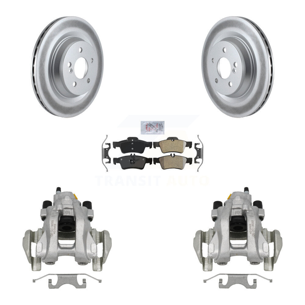 Rear Disc Brake Caliper Coated Rotors And Semi-Metallic Pads Kit For Mercedes-Benz S350 KCG-101140N