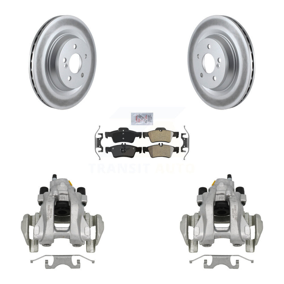 Rear Disc Brake Caliper Coated Rotors And Semi-Metallic Pads Kit For Mercedes-Benz S350 KCG-101140N