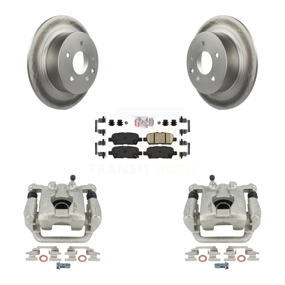 Rear Disc Brake Caliper Coated Rotors And Ceramic Pads Kit For 2010-2012 Nissan Altima KCG-101144N by Transit Auto