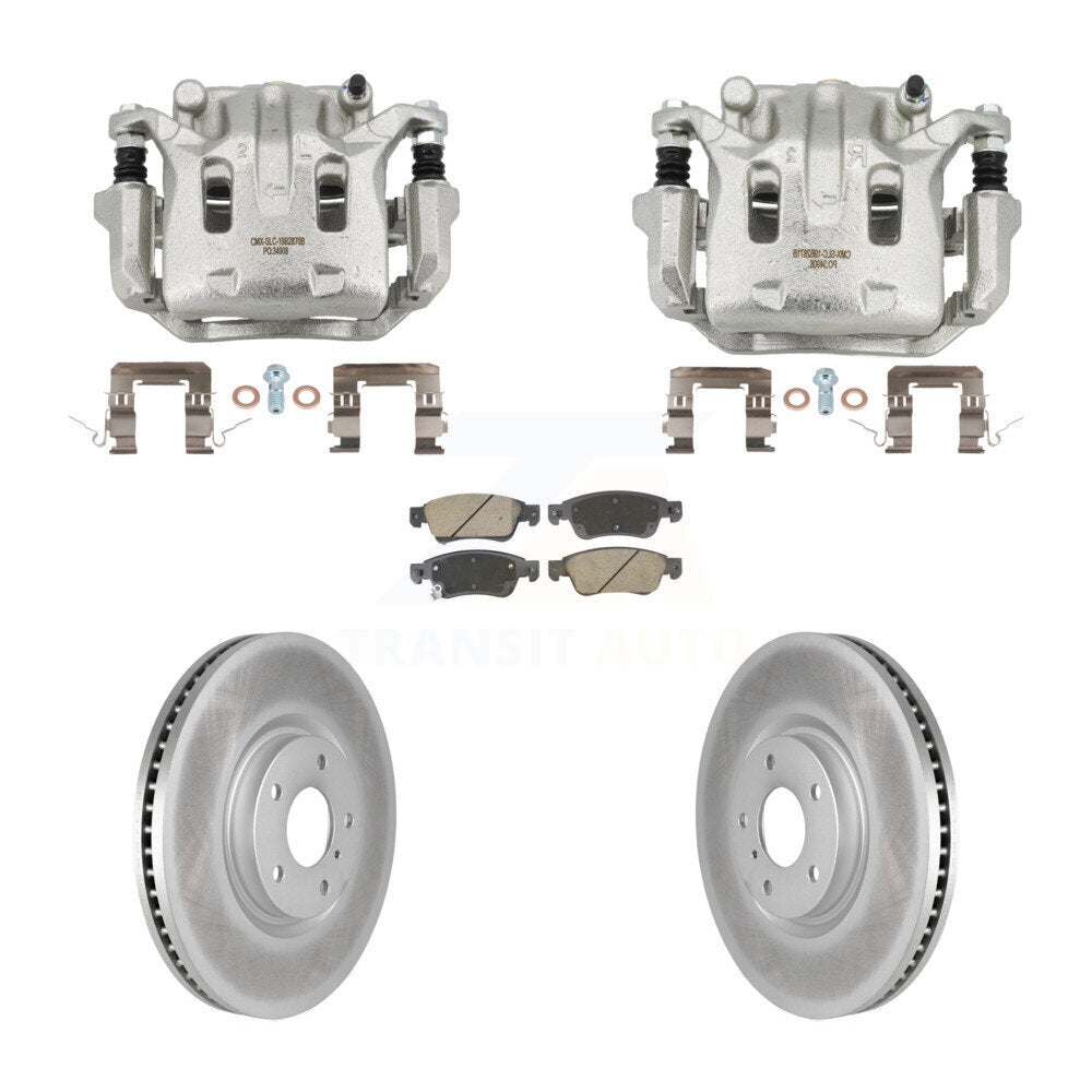 Front Brake Caliper Coat Rotors & Ceramic Pad Kit For INFINITI G37 With 1 Piston KCG-101145C