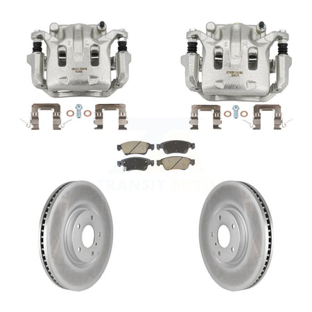 Front Brake Caliper Coat Rotors & Ceramic Pad Kit For INFINITI G37 With 1 Piston KCG-101145C