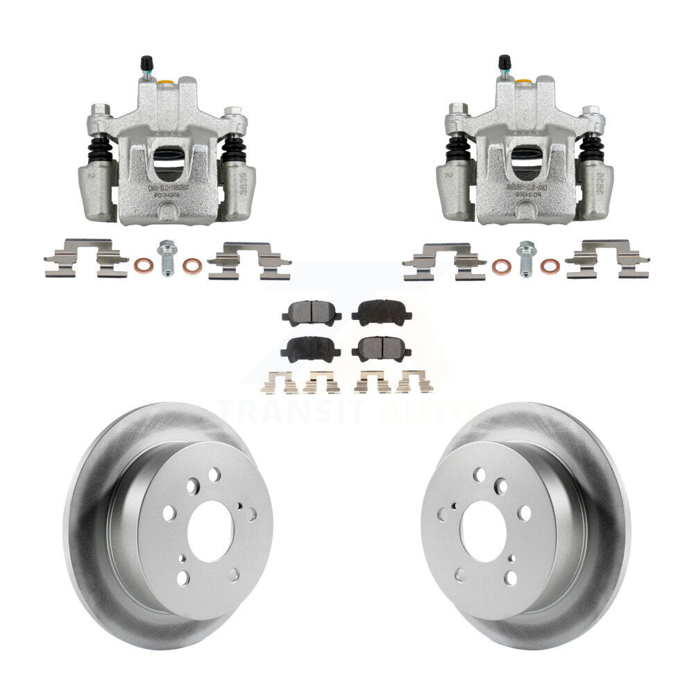 Rear Disc Brake Caliper Coat Rotors Semi-Metallic Pad Kit For Toyota Camry Solara Avalon KCG-101145P