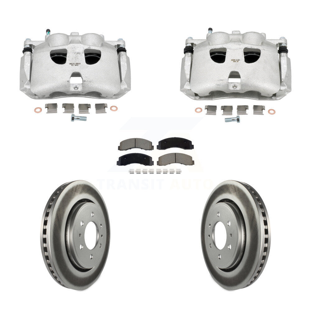 Front Brake Caliper Coat Rotor And Ceramic Pad Kit For Ford Expedition Lincoln Navigator KCG-101146C
