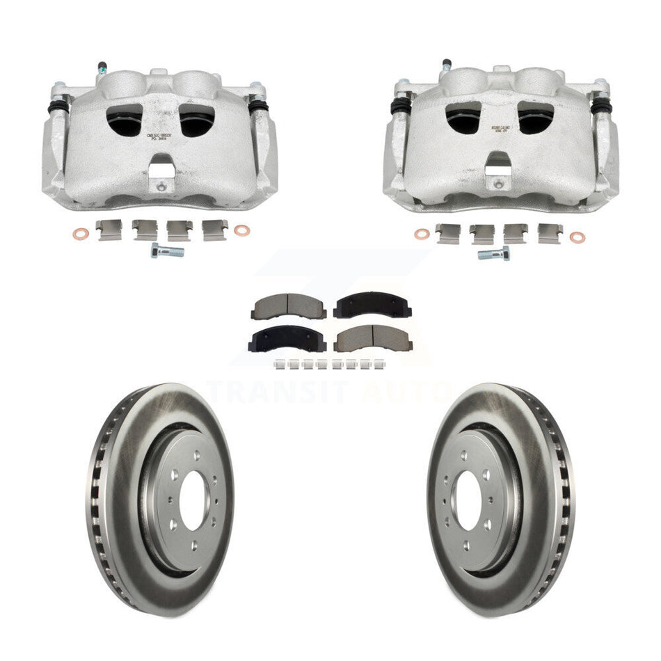 Front Brake Caliper Coat Rotor And Ceramic Pad Kit For Ford Expedition Lincoln Navigator KCG-101146C