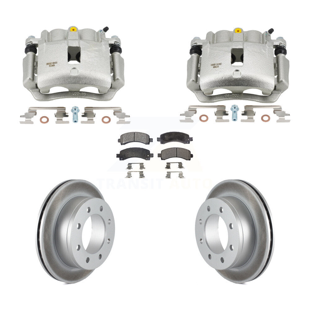 Rear Disc Brake Caliper Coated Rotors And Ceramic Pads Kit For GMC Savana 2500 KCG-101146T