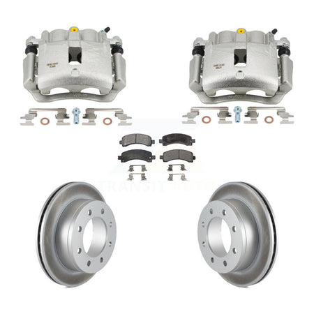 Rear Disc Brake Caliper Coated Rotors And Ceramic Pads Kit For GMC Savana 2500 KCG-101146T