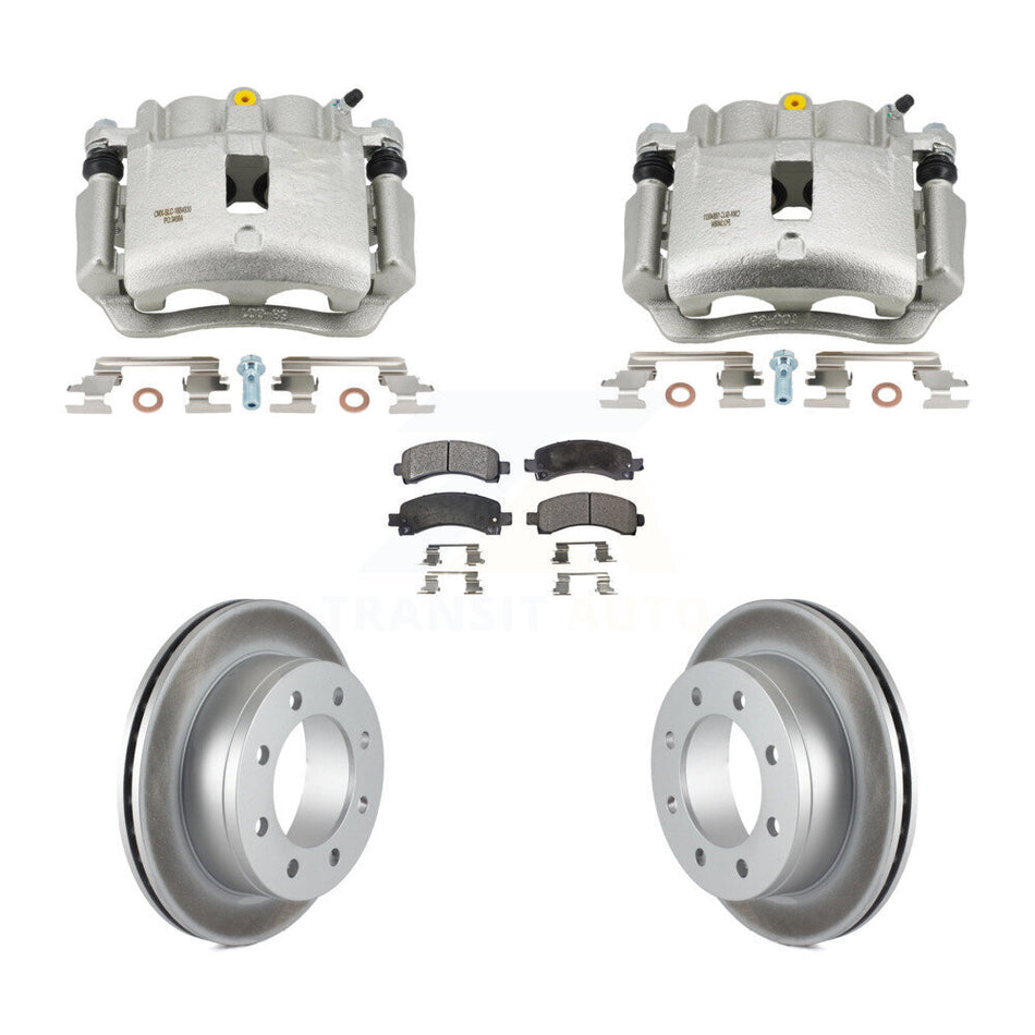 Rear Disc Brake Caliper Coated Rotors And Ceramic Pads Kit For GMC Savana 2500 KCG-101146T