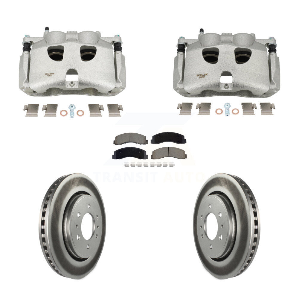 Front Disc Brake Caliper Coated Rotors And Ceramic Pads Kit For 2018-2020 Ford F-150 KCG-101147C