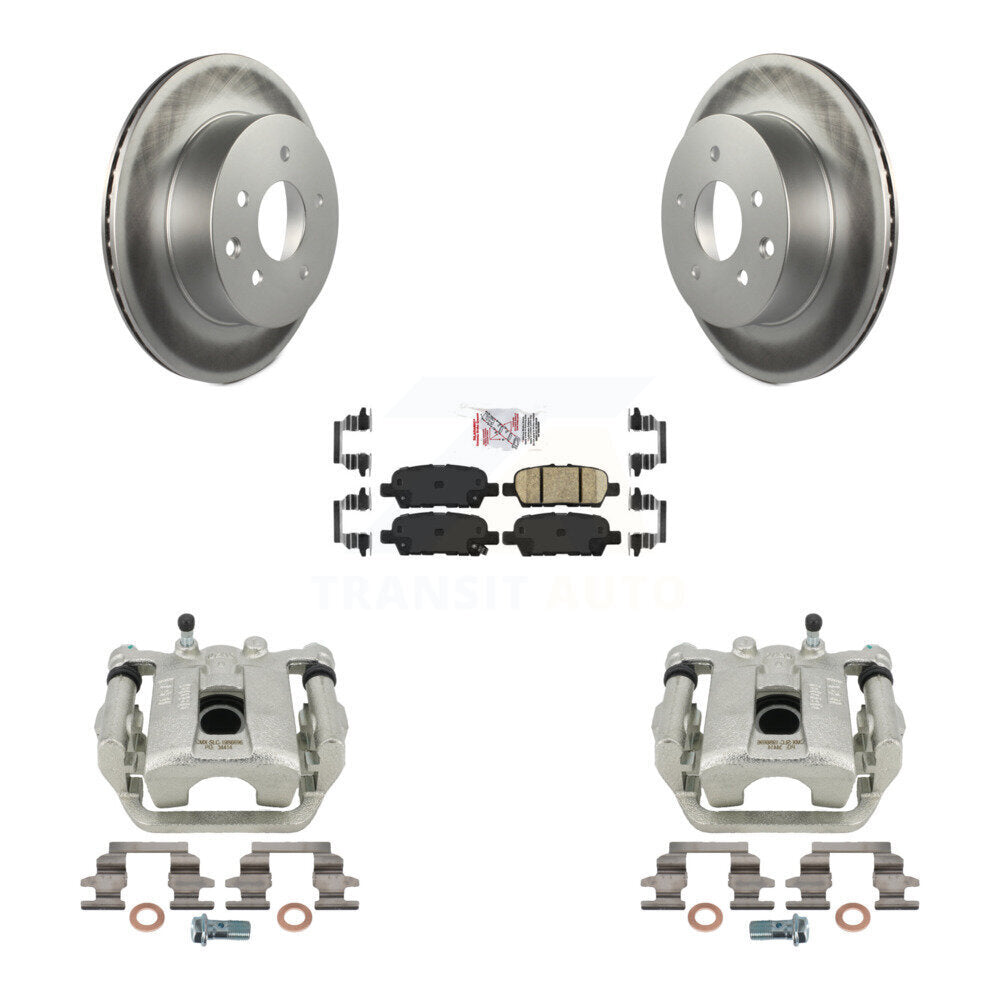 Rear Disc Brake Caliper Coated Rotors And Ceramic Pads Kit For Nissan Rogue Sport LEAF KCG-101147N by Transit Auto